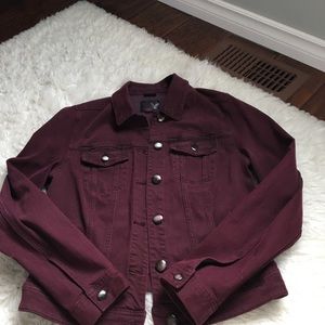 American eagle maroon denim jacket